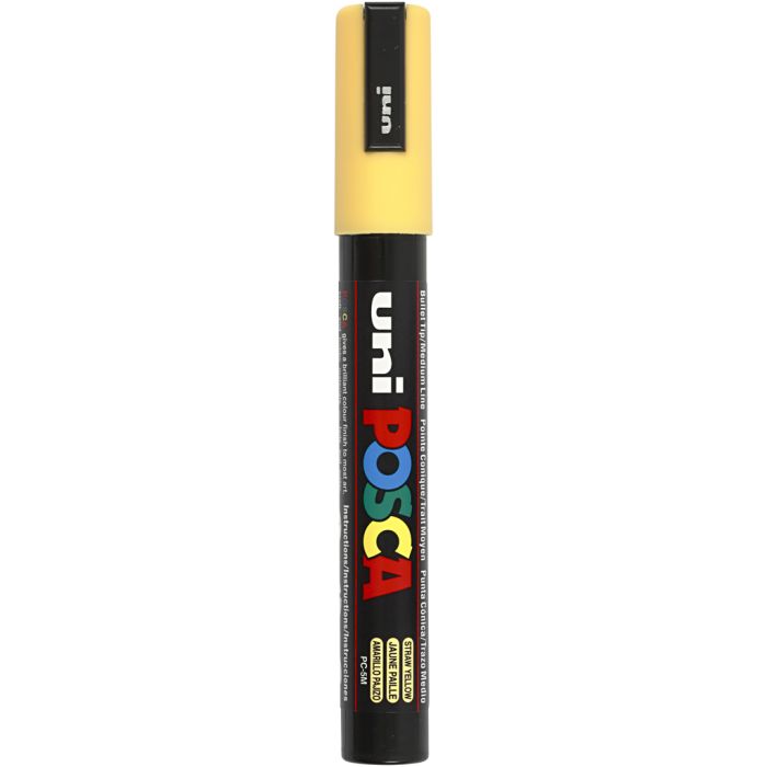 Feutre Posca, dim. PC-5M, trait 2,5 mm, moyen, jaune paille, 1 pièce