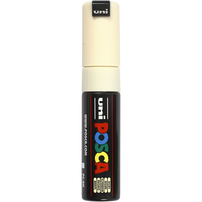 Feutre Posca, dim. PC-8K, trait 8 mm, large, ivoire, 1 pièce