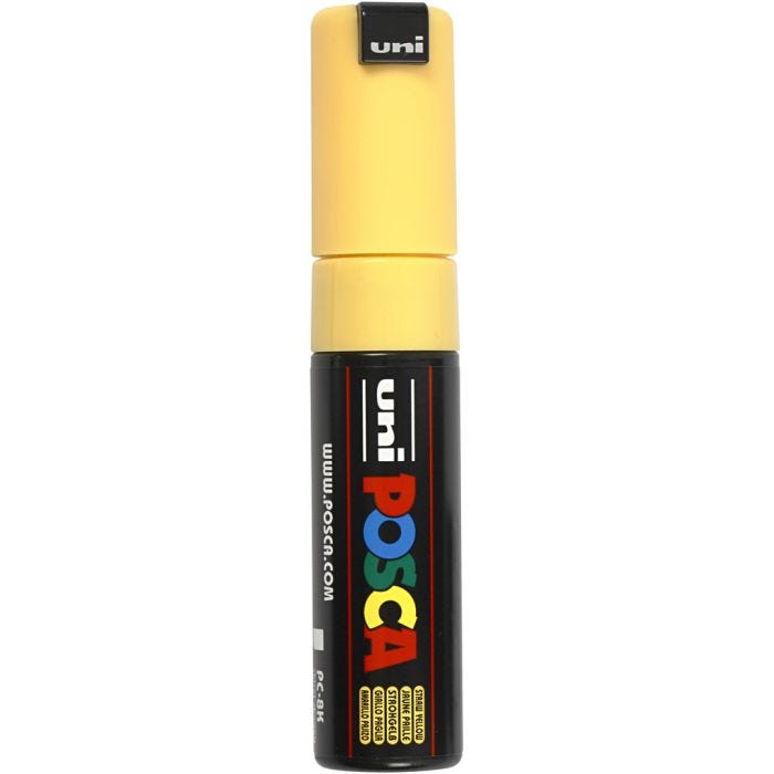 Feutre Posca, dim. PC-8K, trait 8 mm, large, jaune paille, 1 pièce