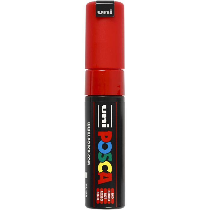 Feutre Posca, dim. PC-8K, trait 8 mm, large, rouge, 1 pièce