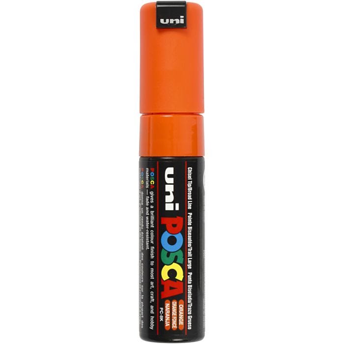 Feutre Posca, dim. PC-8K, trait 8 mm, large, orange, 1 pièce