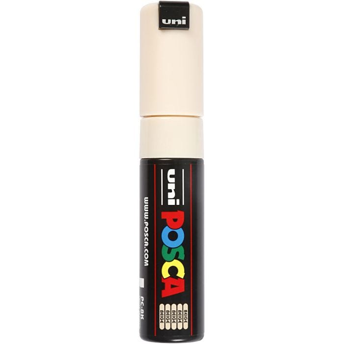 Feutre Posca, dim. PC-8K, trait 8 mm, large, beige, 1 pièce