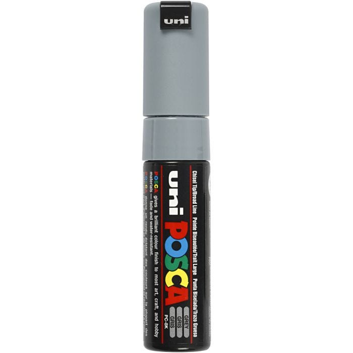 Feutre Posca, dim. PC-8K, trait 8 mm, large, gris, 1 pièce