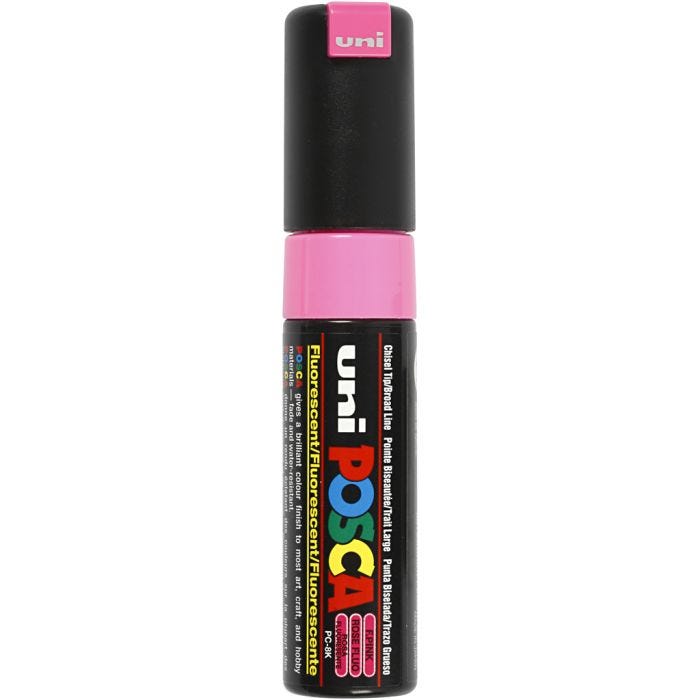 Feutre Posca, dim. PC-8K, trait 8 mm, large, pink fluo, 1 pièce