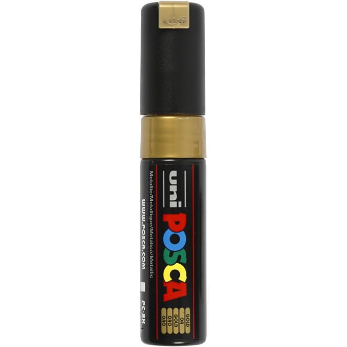 Feutre Posca, dim. PC-8K, trait 8 mm, large, or, 1 pièce