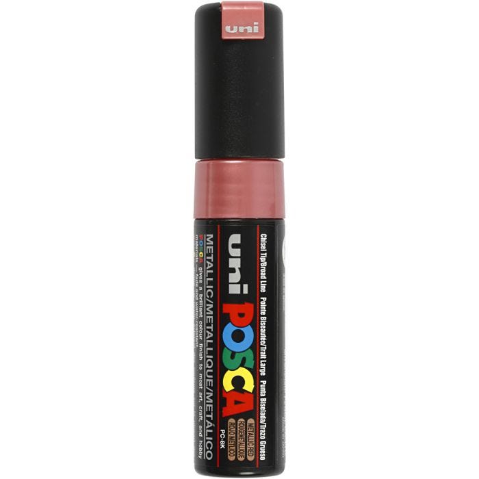 Feutre Posca, dim. PC-8K, trait 8 mm, large, rouge métallique, 1 pièce