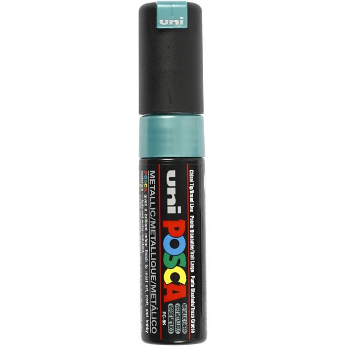 Feutre Posca, dim. PC-8K, trait 8 mm, large, vert métallique, 1 pièce