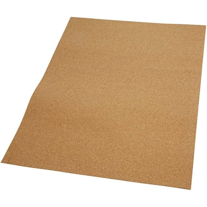 Feuille de liège, dim. 35x45 cm, ép. 2 mm, 4 pièces/ 1 Pq.