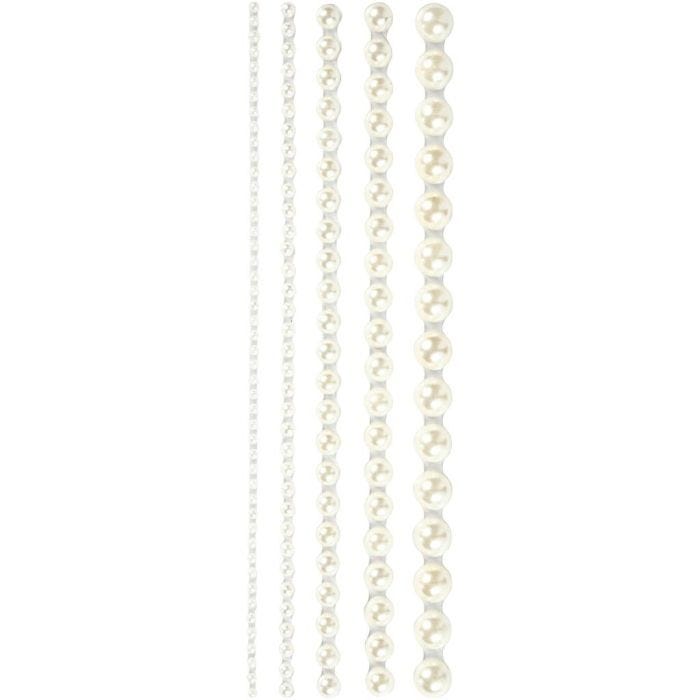 Demies perles, dim. 2-8 mm, blanc, 140 pièces/ 1 Pq.