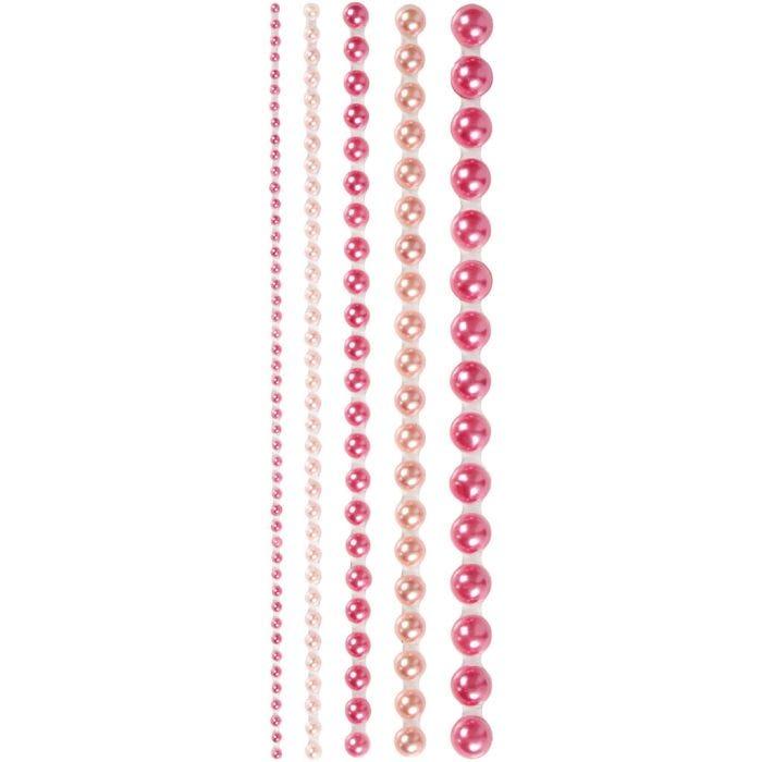 Demies perles, dim. 2-8 mm, rose, 140 pièces/ 1 Pq.