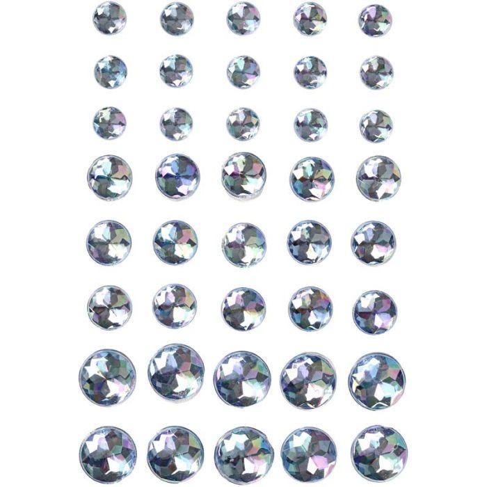 Pierres de strass, dim. 6+8+10 mm, bleu, 40 pièces/ 1 Pq.