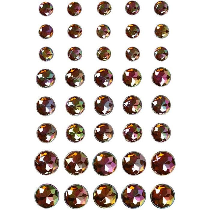 Pierres de strass, dim. 6+8+10 mm, brun, 40 pièces/ 1 Pq.