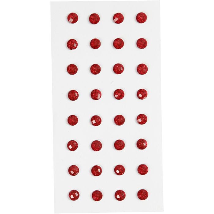 Pierres de strass, d 8 mm, rouge, 32 pièces/ 1 Pq.