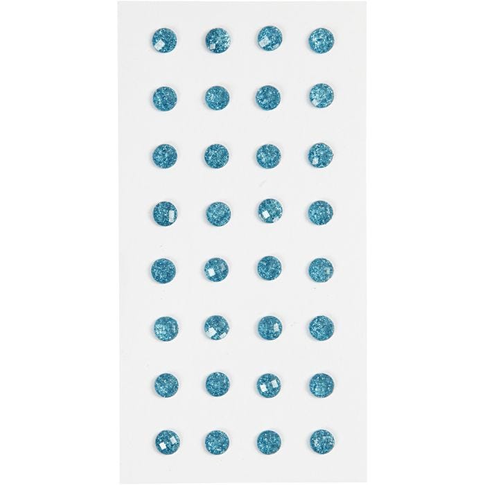 Pierres de strass, d 8 mm, bleu clair, 32 pièces/ 1 Pq.