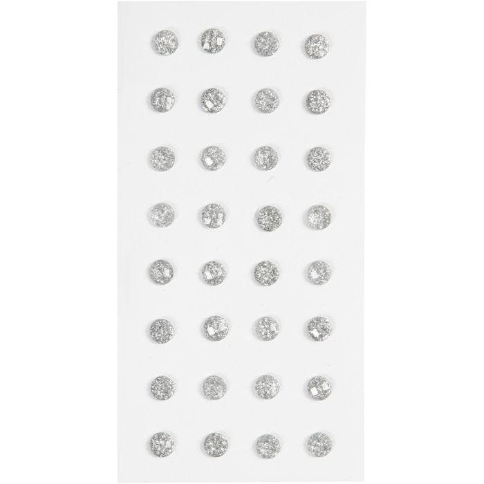 Pierres de strass, d 8 mm, argent, 32 pièces/ 1 Pq.