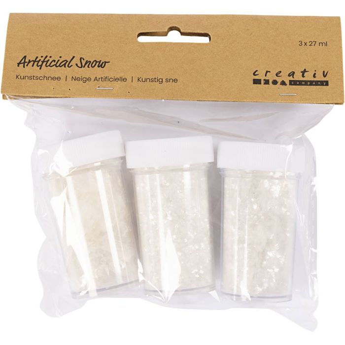 Neige artificielle, glitter blanc, 3x27 ml/ 1 Pq.