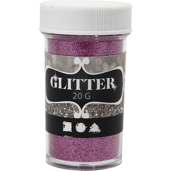 Paillettes, rose, 20 gr/ 1 boîte