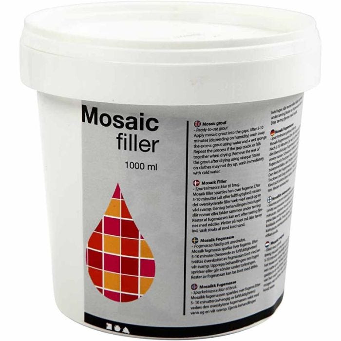 Mastic de Carreaux de Mosaïque, blanc, 1000 ml/ 1 seau