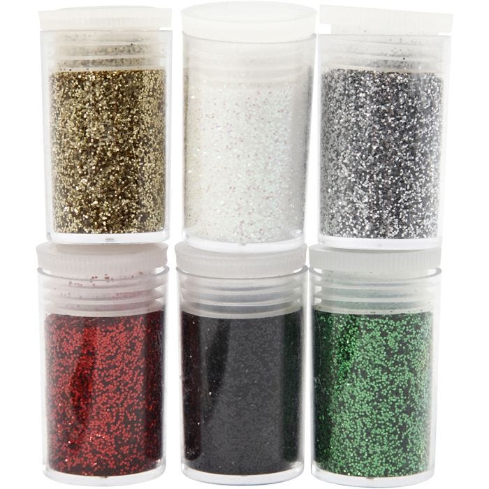 Paillettes, ass. de couleurs, 6x5 gr/ 1 Pq.