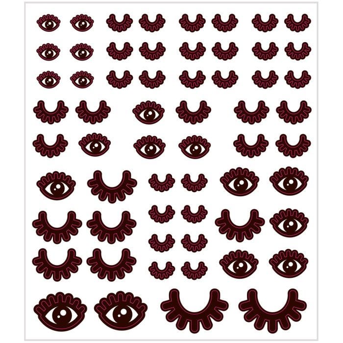 Autocollants, yeux, feuille 15x16,5 cm, 1 flles