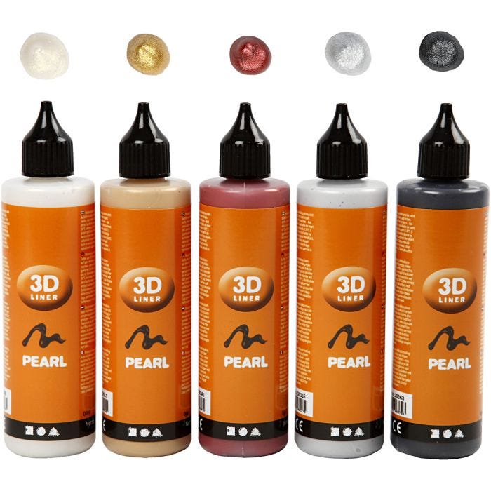 3D Liner - Assortiment, couleurs métalliques, 5x100 ml/ 1 Pq.