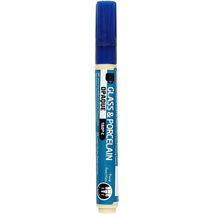 Peinture pour verre et porcelaine, trait 2-4 mm, opaque, bleu foncé, 1 pièce
