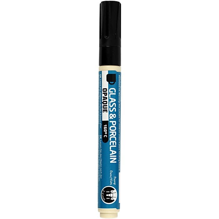 Peinture pour verre et porcelaine, trait 2-4 mm, opaque, noir, 1 pièce