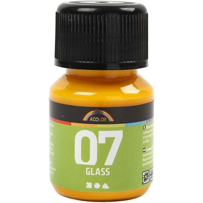 Peinture pour verre A-Color Glass, jaune, 30 ml/ 1 flacon