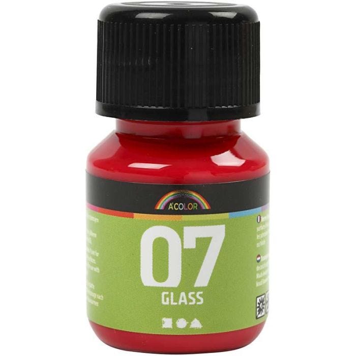 Peinture pour verre A-Color Glass, rouge, 30 ml/ 1 flacon