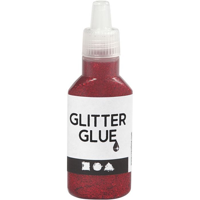 Colle à paillettes, rouge, 25 ml/ 1 flacon