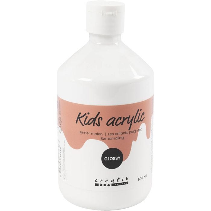 Peinture Acrylique Brillante, blanc, 500 ml/ 1 flacon