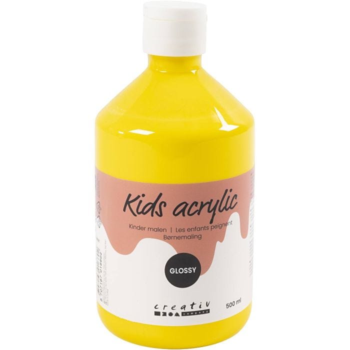 Peinture Acrylique Brillante, jaune primaire, 500 ml/ 1 flacon