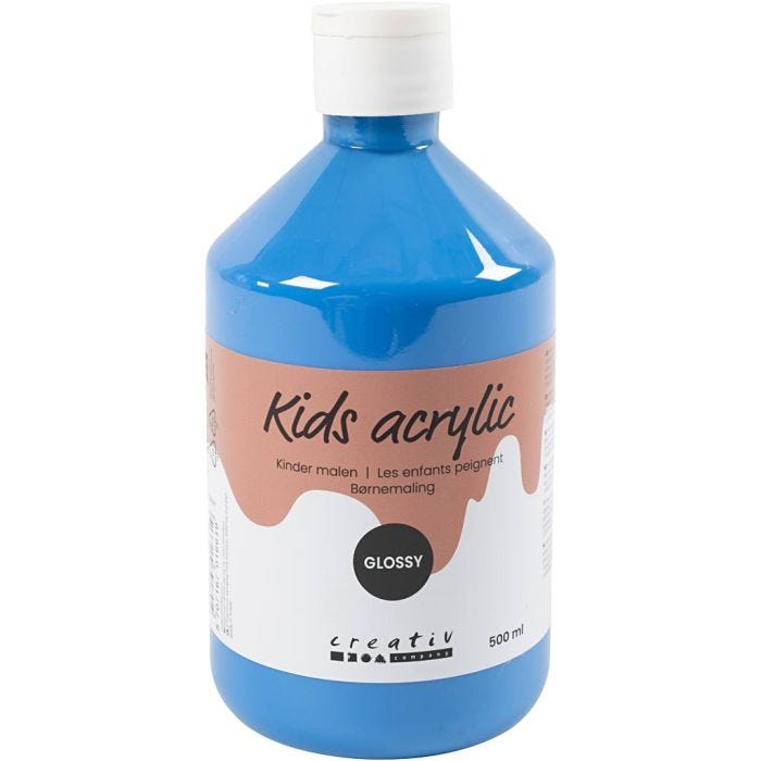 Peinture Acrylique Brillante, bleu primaire, 500 ml/ 1 flacon