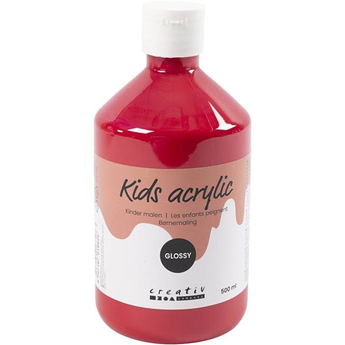 Peinture Acrylique Brillante, rouge primaire, 500 ml/ 1 flacon