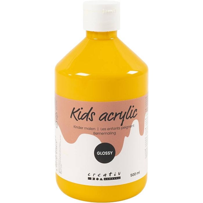 Peinture Acrylique Brillante, jaune, 500 ml/ 1 flacon