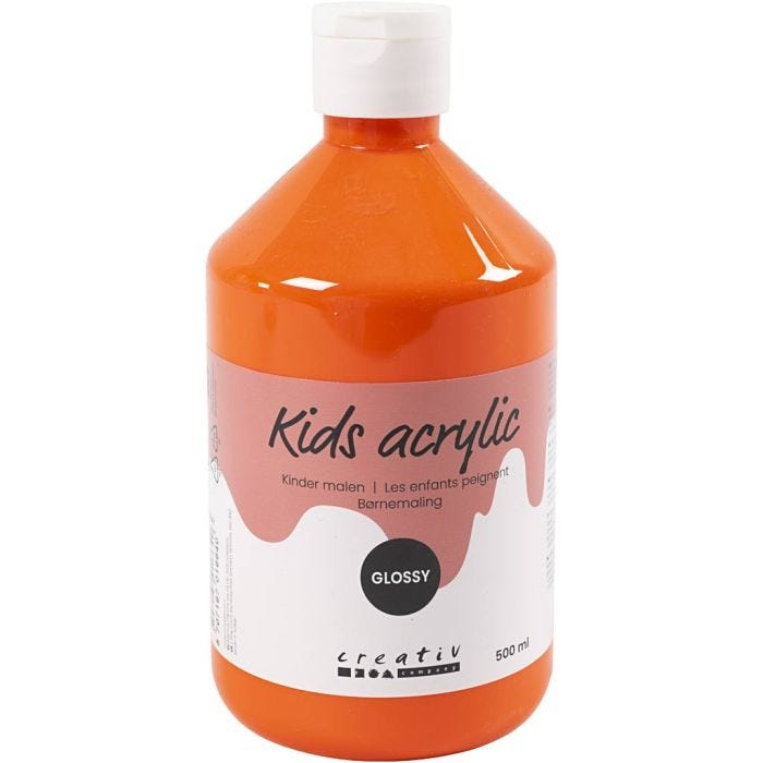 Peinture Acrylique Brillante, orange, 500 ml/ 1 flacon