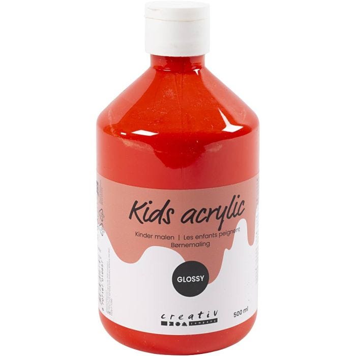 Peinture Acrylique Brillante, rouge, 500 ml/ 1 flacon
