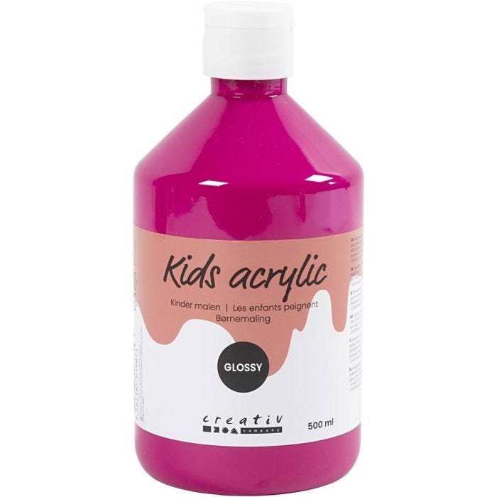 Peinture Acrylique Brillante, rose, 500 ml/ 1 flacon