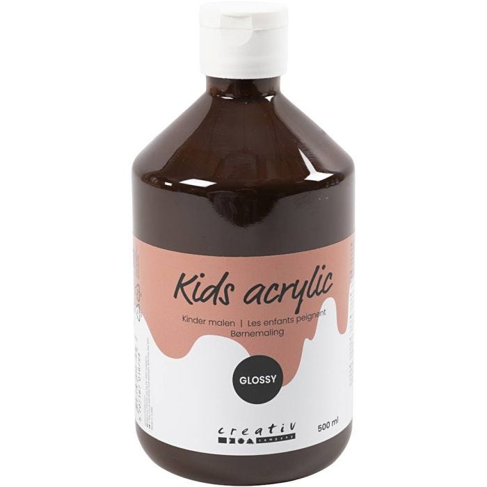 Peinture Acrylique Brillante, brun, 500 ml/ 1 flacon