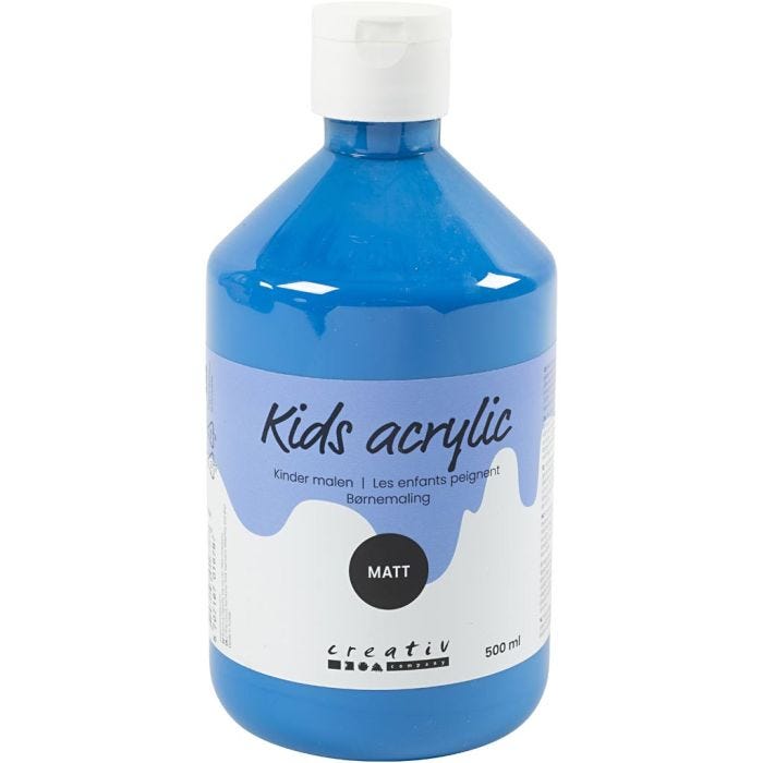 Peinture Acrylique Mate, bleu primaire, 500 ml/ 1 flacon