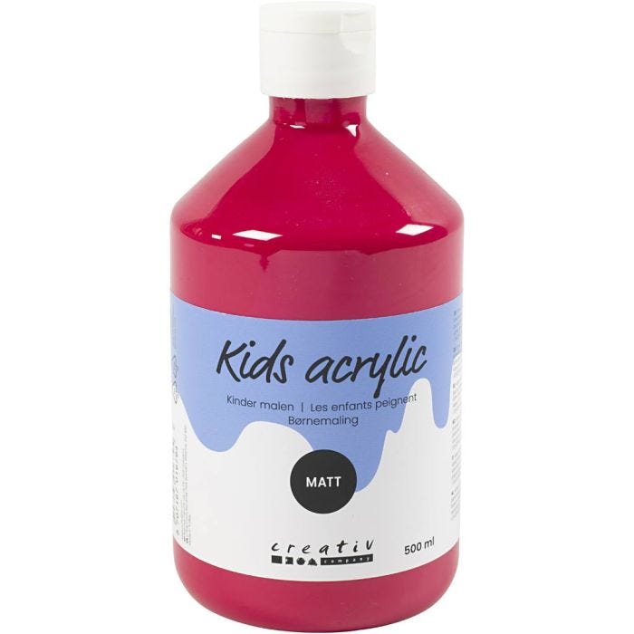 Peinture Acrylique Mate, rouge primaire, 500 ml/ 1 flacon