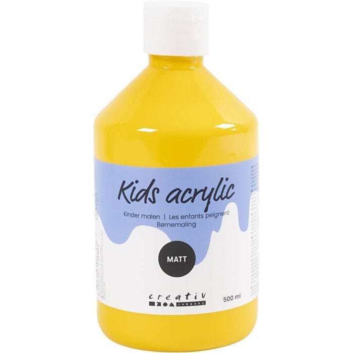Peinture Acrylique Mate, jaune, 500 ml/ 1 flacon