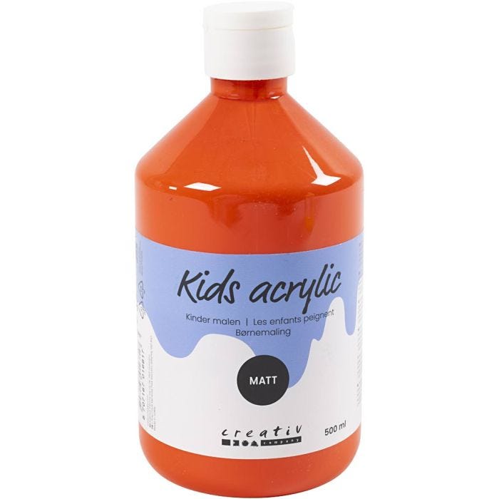 Peinture Acrylique Mate, orange, 500 ml/ 1 flacon