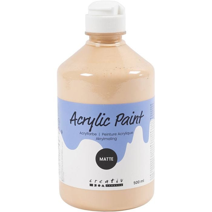 Peinture Acrylique Mate, beige clair, 500 ml/ 1 flacon