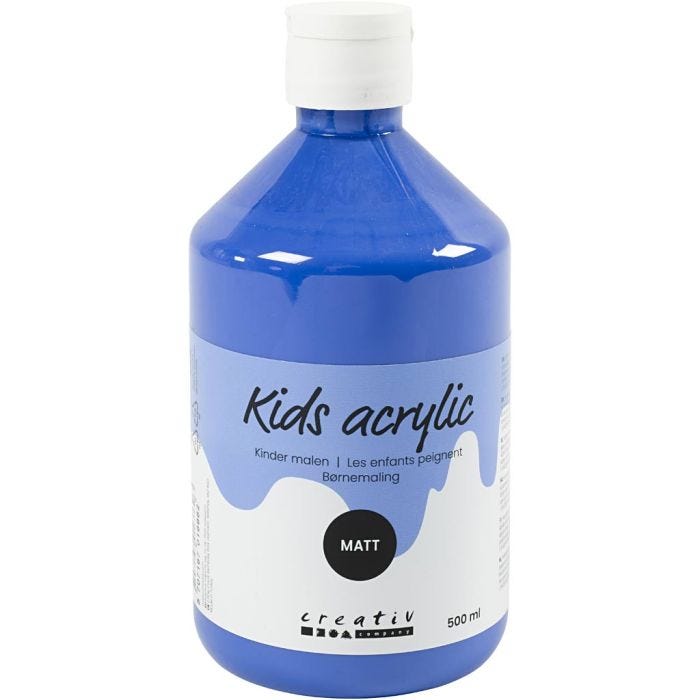 Peinture Acrylique Mate, bleu, 500 ml/ 1 flacon