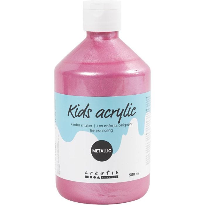 Peinture Acrylique Métallique, Métallisé, rose clair, 500 ml/ 1 flacon