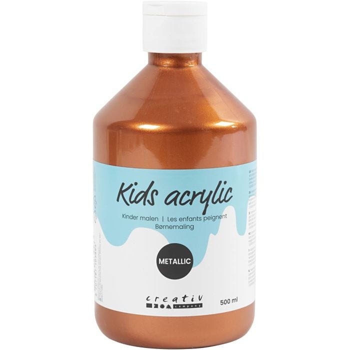 Peinture Acrylique Métallique, Métallisé, cuivre métallique, 500 ml/ 1 flacon