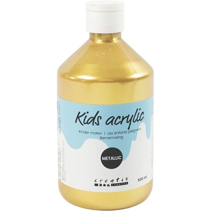 Peinture Acrylique Métallique, Métallisé, or, 500 ml/ 1 flacon