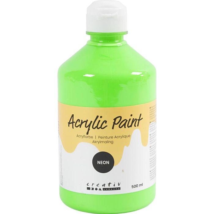 Peinture Acrylique Néon, vert néon, 500 ml/ 1 flacon