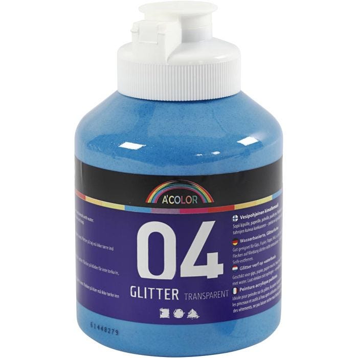 Peinture Acrylique Scintillante, bleu, 500 ml/ 1 flacon